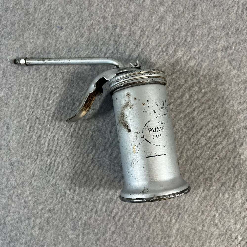 Eagle Eaglet No. 58 Pump Oiler 5 Oz Vintage Silver Trigger Oil Can